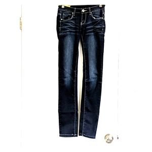 Machine dark blue jeans